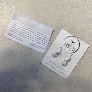 Mother of Pearl Drop Earrings in White